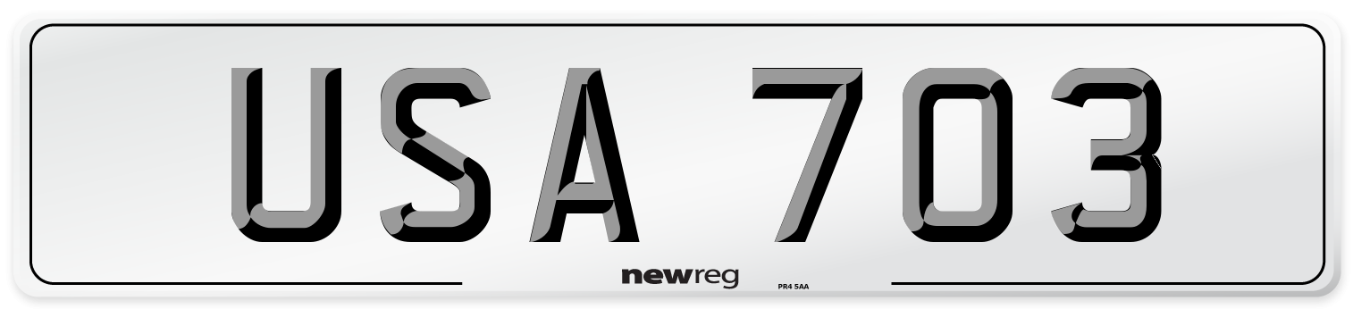 USA 703 Number Plate from New Reg